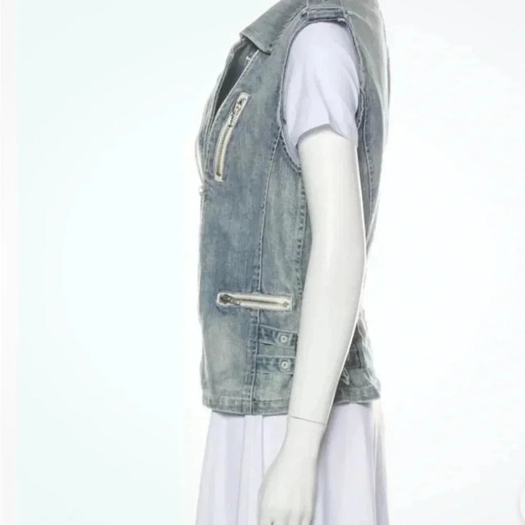 Rebecca Taylor Women’s sleeveless Zipper Denim Vest Size XS Jacket Lightwash - Picture 4 of 9